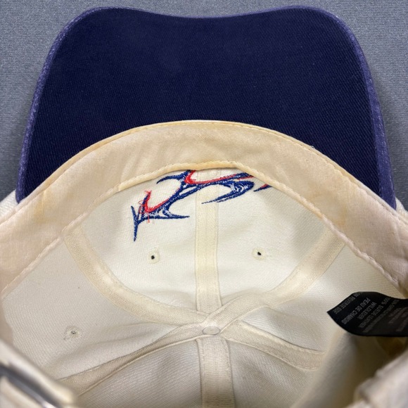 Vintage Porsche Motorsport Beige, Suede Purple Brim Embroidered Adjustable Cap - Picture 9 of 10